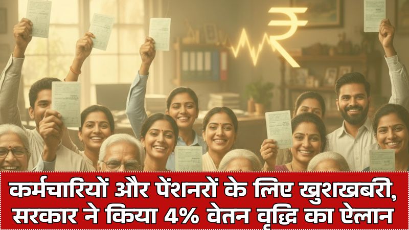 DA Hike 2025: कर्मचारियों और पेंशनरों के लिए खुशखबरी, सरकार ने किया 4% वेतन वृद्धि का ऐलान