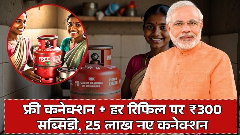 PM Ujjwala Yojana 3.0: फ्री कनेक्शन + हर रिफिल पर ₹300 सब्सिडी, 25 लाख नए कनेक्शन